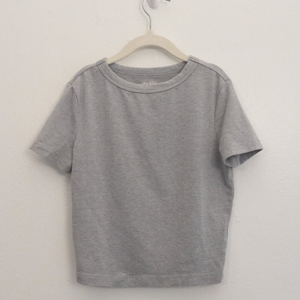 Wild Fable Gray Cropped Tee XXS Minimalist Basic Short Sleeve Top - Picture 2 of 4